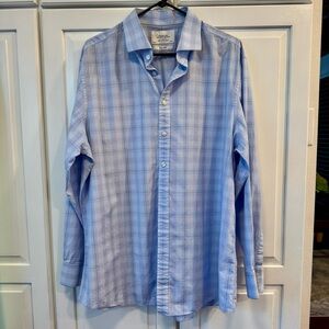 Vintage Charles Tyrwhitt Light‎ Blue, Pink Striped Spring Button Down-18/36 inch